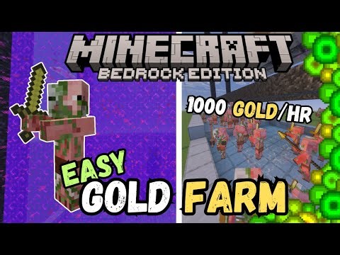 EASY Gold Xp Farm Minecraft Bedrock Edition | 2026 |