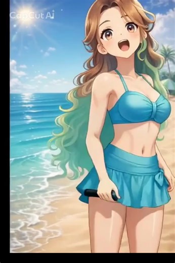 DANCING WEARING SWIM TOP AND SKIRT