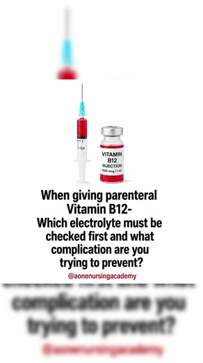 Comment Your Answer: Which Electrolyte Should Be Checked Before Vitamin B12 Injection? #tips #viral