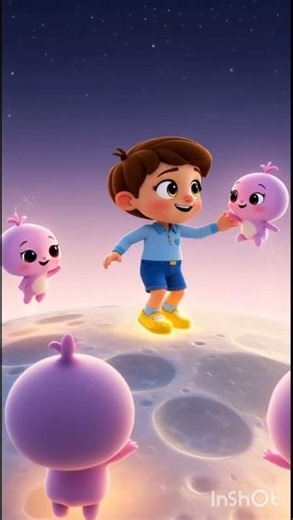 🤗🌙 "चाँद की सैर और चमकते तारों का रहस्य"🤩"गोलू और जादुई जूतों की अंतरिक्ष यात्रा" 😊#shortvideo #moon