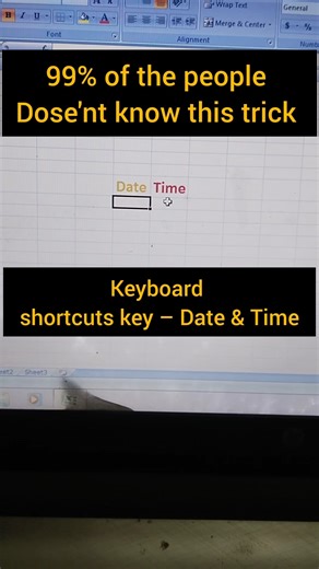 Date & Time in Excelsheet#rap #music#shorts#shortvideo#ytshorts #officalvideo#myvideo#youtubeshorts