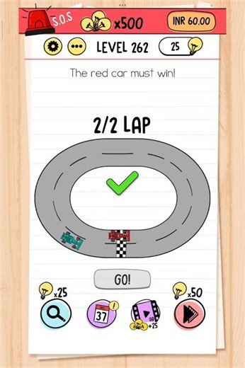 Brain Test Level 261 - The red car must win #brainstorm #brain #game