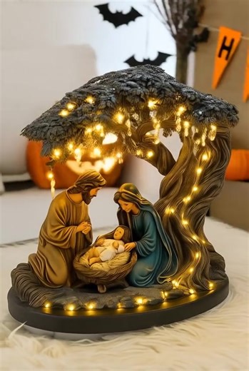 13 reactions | ️ Holy Night Glow – A Luminous Nativity for Your Home...