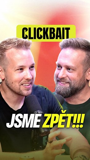 Socialpark on Instagram: "️ Clickbait je po 4 letech zpátky! “Bratrský” podcast teď nahráváme v našem vlastním studiu a poprvé nás můžete i vidět  V prvním, teda 23. díle, řešíme naši dlouhou pauzu, probereme, jak se podcasty změnily a odhalujeme i zákulisí kampaní pro značky jako Tesco, Netflix nebo Alza. Nechybí ani naše osobní tipy  Sledujte a poslouchejte na YouTube, Spotify a Apple Podcastech "
