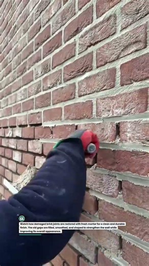 Perfect Brick Joint Repair! #brickwork #construction #DIY #shorts #masonry #tools