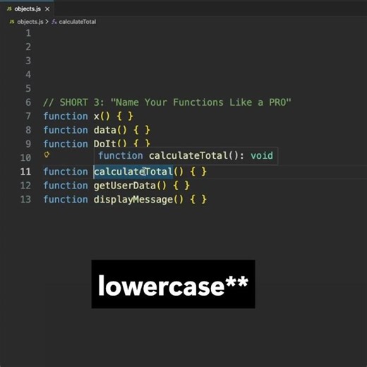 Name Your Functions Like a PRO! 💯 #javascript #coding