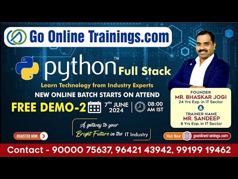 Python Demo Part2 - June 7th 2024 | Bhaskar Jogi | Go Online Trainings | 90000 75637
