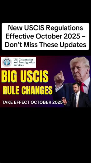 New USCIS Regulations Effective October 2025 – Don’t Miss These Updates New USCIS Regulations Effective October 2025 – Don’t Miss These Updates 🚨 USCIS New Regulations Effective October 2025 🚨 Big changes are coming for immigrants, Green Card applicants, and visa holders as the U.S. Citizenship and Immigration Services (USCIS) rolls out new regulations starting October 2025. These updates will impact Green Card processing, work permits, citizenship applications, and visa renewals. In this vide