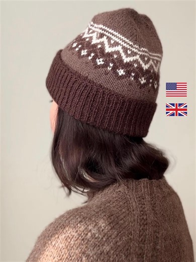 Colorwork Hat Knitting Pattern for Beginners - Color Peaks Beanie With Video Tutorial (eng, De, Fr) - PDF Pattern - Etsy