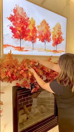 Fall Mantel Decorating Ideas 🍂 Cozy Whimsical Forest Garland #falldecor