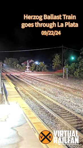 Herzog Ballast Train Goes Throught La Plata 09/22/24 #trains #herzog #railroads #railfans #railroads_of_america #transcon #laplatamo #railfans_of_instagram #bnsfrailway #bnsfrailroad #BNSF #SeeTracksThinkTrainWeek #STOPTrackTragedies | Virtual Railfan