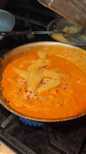 Spicy stuffed rigatoni vodka recipe with creamy sauce