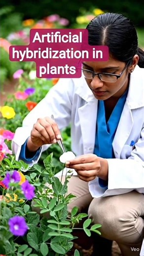 Artificial hybridization in hybridization in plants#biology #hybrid #exam