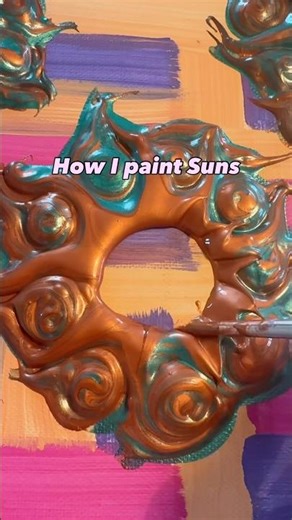 How I paint suns into my art ☀️ #sunart #sunpainting #creativeart #acrylicart #texturedart #artidea