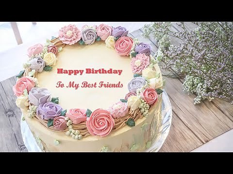 Happy birthday cake for best friend with name and photo edit