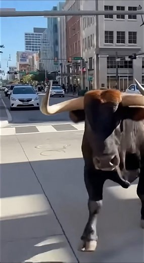 Angry bulls running loose nearly cause an accident — one even charges at a woman 😳🐂 | Artificial Creation