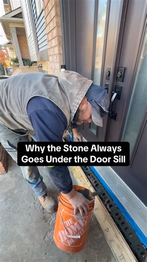 There’s nothing like a solid piece of stone under the door sill to give your entryway that clean, finished look. It’s the kind of detail that makes the whole space pop. #doorsills #entryway #hardscaping #constructiontips #constructionworker #heluxelandscaping | Heluxe Landscaping