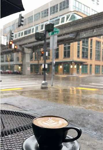 Enjoying Coffee in Seattle's Winter Wonderland