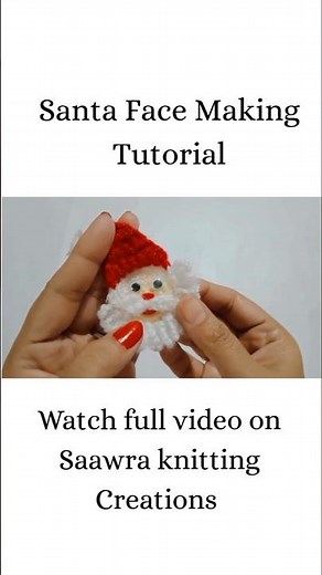 Santa Face 🎅🏻 Making Tutorial | Crochet Santa Face 🎅🏻 Making With Yarn | Christmas Ornaments 🎄🎈