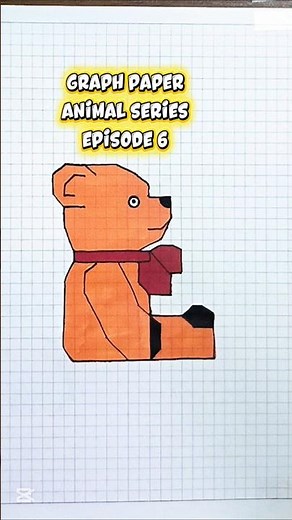 Graph Paper Animal Drawing episode 6 | Cute bear Sketch 🐻✨ #graphpaperdrawing #easydrawing #Shorts
