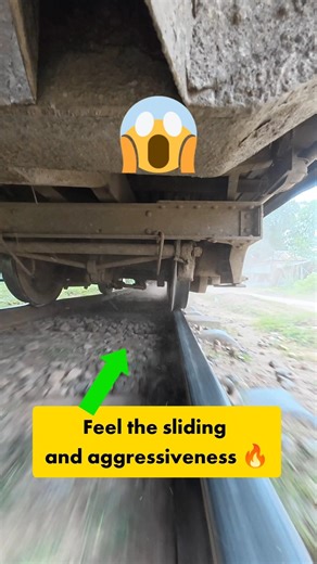 Feel the sliding and aggressiveness 🔥 #train #railtrack #trainwheel #shortsfeed #agressive #viral