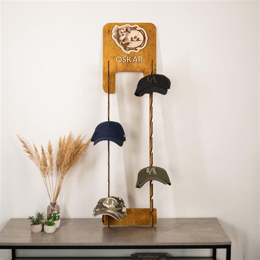 Personalized Hat Rack, Wooden Hat Rack, Hat Display Rack, Cap Organiser, Hat Holder Wooden, Dad Cap Stand, Wooden Cap Rack Holder - Etsy