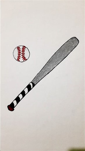 Baseball⚾ & Bat Drawing #art #drawing #trending #trendingshorts #baseball #sports #shorts #ytshorts