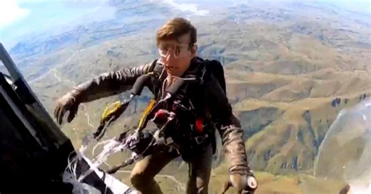 "Mission Impossible" helps Tom Cruise earn most burning parachute jumps Guinness World Record