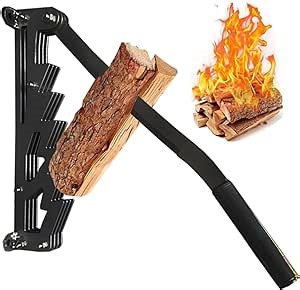 Vikye Wall Mounted Kindling Splitter, Detachable Firewood Splitter Kindling Splitter, High Carbon Steel Wood Splitter Powerful Wall Mounted Log Splitter for Home, Outdoor(Black)