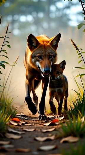 Maned Wolf Mother and Pup in the Wild – Rare Wildlife Footage