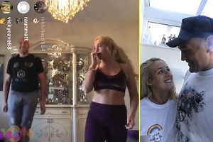 IRRITATED Watch as Tyson Fury makes “p***ed off” wife Paris do press-ups in lateness spat, but pair make up afterwards