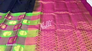 2.3K reactions · 26 shares | This navy blue half and half Kanchipuram...