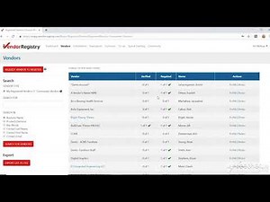 Vendor and Bid Management Basic: Vendor List