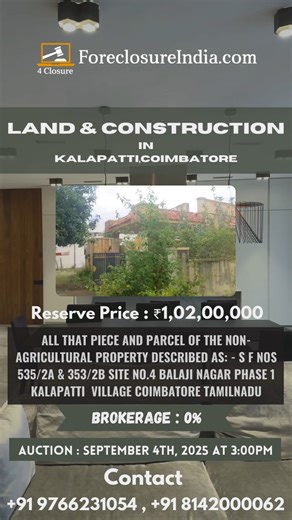  LAND & CONSTRUCTION 퐟퐨퐫 퐀퐔퐂퐓퐈퐎퐍 in Balaji Nagar Phase 1, Kalapatti...