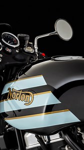 Introducing the Commando 961 LE '588' A Limited Edition model infused with the dynamic essence of rotary race bikes, bringing a bold twist to the classic Commando. The ‘588’ channels a racing attitude with its sleek black engine, carbon fibre elements and striking gold rims. Register your interest: https://brnw.ch/21wEQ21 #Norton125Years | Norton Motorcycles