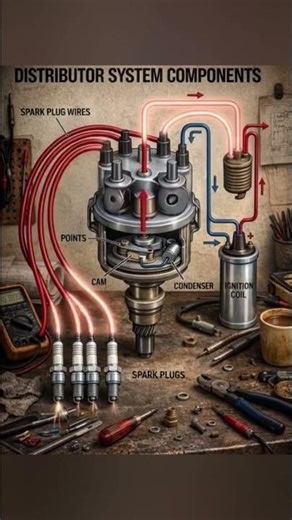 how distributor works #automotive#mechanic#carparts#classiccar