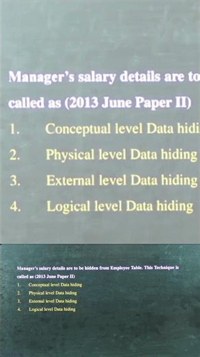 Data Hiding Trick – External Level (DBMS PYQ)