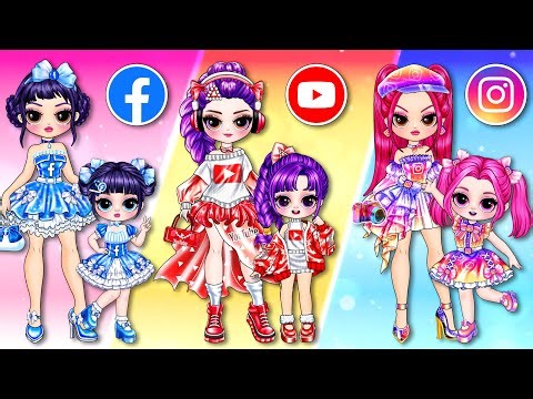 What’s the BEST Social Media Family Fashion for Huntrix? | DIY Fashion Paper Dolls