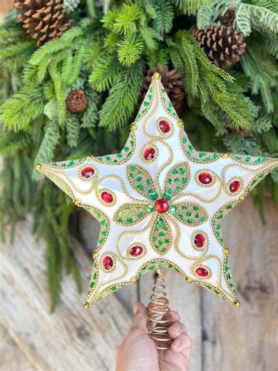 Jeweled Star Tree Topper, Star for Christmas Tree