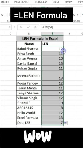 Excel LEN Formula 😲 Text Length 1 Second 🚀 Me | Excel Short Tricks💯