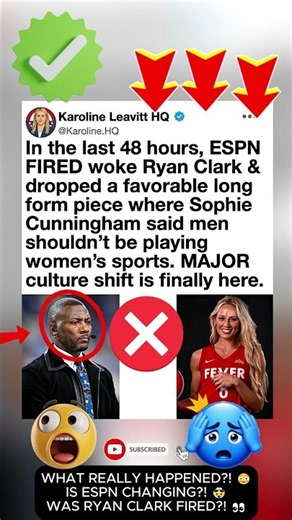 😳 ESPN FIRES Ryan ClarkThen Sophie Cunningham Makes Headlines?! Is ESPN Changing Its Culture?#Shorts