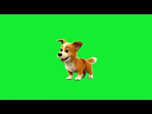 Playful Cartoon Dog | Green Screen Animation