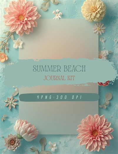Summer Beach Journal Kit, Wallpaper, Background, Scrapbook Paper, Printable, Digital Download - Etsy