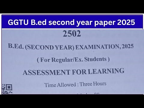 Ggtu B.ed second year knowledge and curriculum 2025 paper | ggtu old paper | mslu paper
