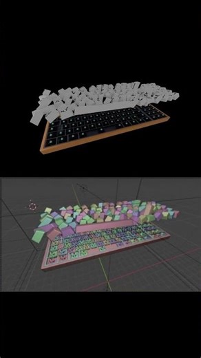 I made a keyboard animation on Blender !!!!