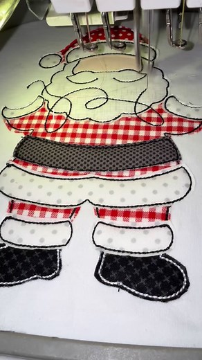 49 reactions · 5 comments | If you look closely, I mixed a white fabric with tiny gray accents, plus a red polkadot and a red gingham. Different patterns, same Christmas shade… that’s why they blend so perfectly ❤️淋 #embroidery #appliquealley #embroiderymachine #appliquedesigns | Applique Alley | Facebook
