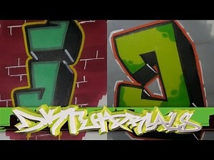 Simple Graffiti Tutorial step by step #5 - How to draw I and J