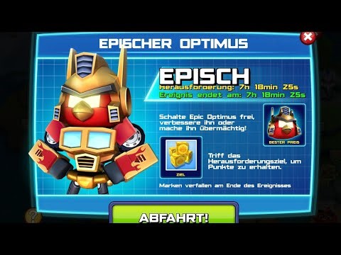 Epic Optimus Prime Event - Angry Birds Transformers | Weekly Events Playthrough #1