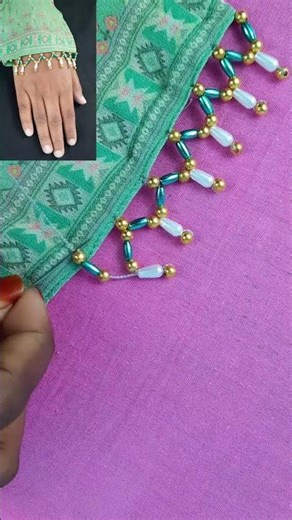 so gorgeous sleeves border lace embroidery tutorial #fblifestyel #reelsvideoシ #trendingreel #reels