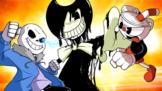FNF vs Indie Cross Featuring Cuphead Sans and Bendy Animation